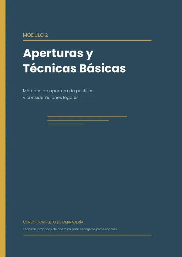 Aperturas y Técnicas Básicas