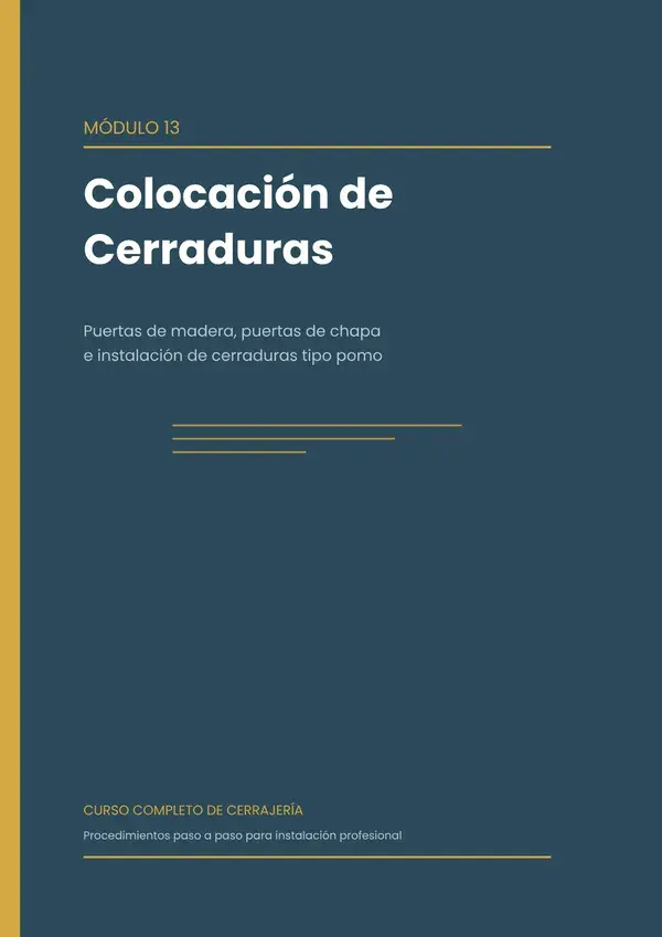 Colocación de Cerraduras